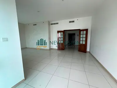 English: 2BR apartment in Al Khan for AED 64,900/year. Free AC, gym, pool, parking, luxury finishing, flexible payments, free maintenance and possible