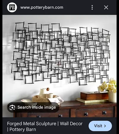 Pottery Barn - Large Forged Metal Wall Sculpture — Modern Wall Decor