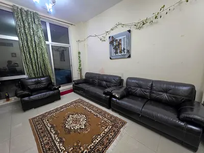 Leather 3+2-seater sofa set with single chair - good condition