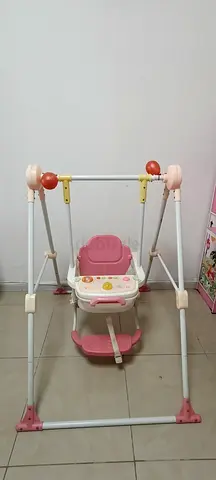 Pink Kids Swing Seat with Safety Harness - Good Condition