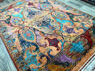2x3 meter | Kawros design Colourful Afghan handmade Wool carpet |