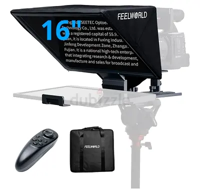 FEELWORLD TP16 16 Inch Folding Teleprompter for Up to 16" Tablet Horizontal Vertical Prompt for Live