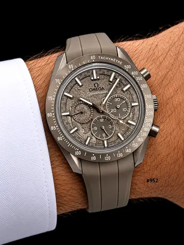 Omega Speedmaster Chronograph Titanium with Meteorite Dial on Rubber Strap