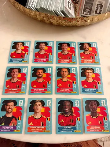 Collection of 12 FIFA World Cup Player Trading Stickers - Belgium Team