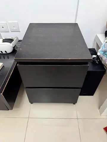 Set of 2 dark brown IKEA bedside tables / nightstands