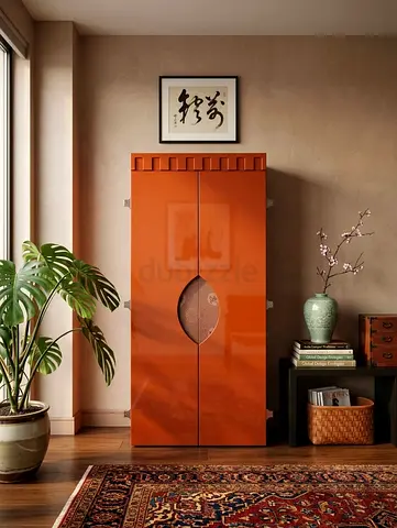 (MEGA SALE, 90% OFF FOR AED 199 ONLY) Oriental Terracotta Red 2 Door Wardrobe