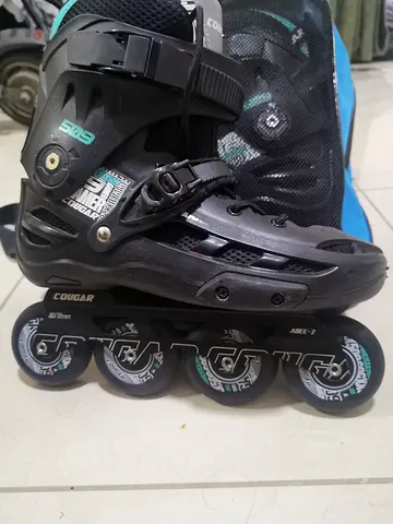 Used Cougar inline rollerblades, size 43 with carry bag