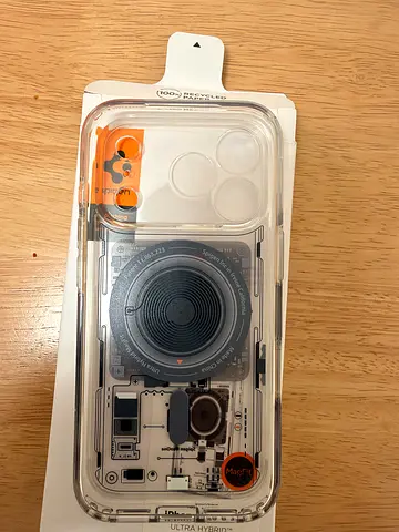 Spigen Clear iPhone MagSafe-Compatible Case with Transparent Circuit Design