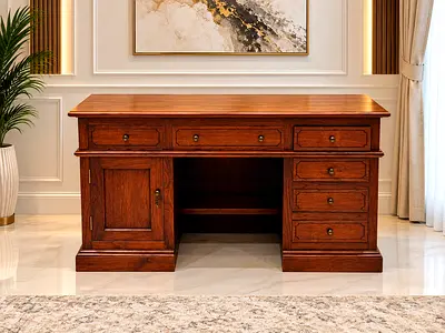 Pottery Barn Solid wood Study Desk with Chair