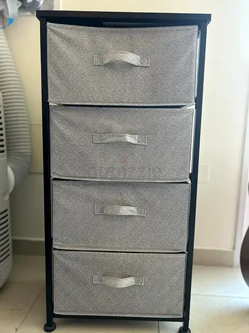 Compact 4-Drawer Fabric Storage Unit with Metal Frame