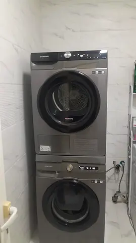 Samsung Stacked Washer and Dryer Set - Grey, Good Condition