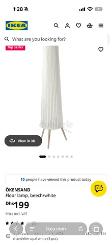 IKEA ÖKENSAND Floor Lamp, Beech/White - Perfect Condition