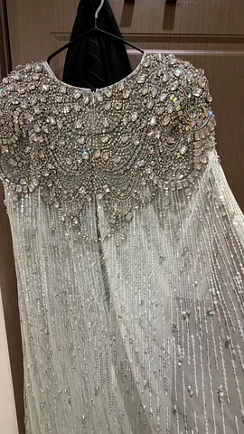 Handmade heavily beaded white embellished dress - size estimate uk 20