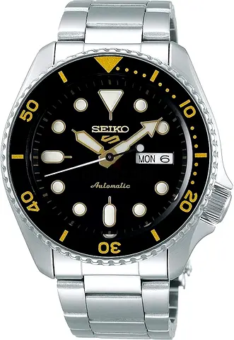 Seiko 5 Sports Automatic Men's Watch - Stainless Steel, Black Dial