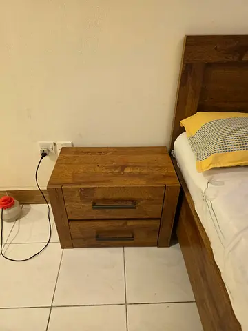2-Drawer Bedside Table / Nightstand - Oak Finish