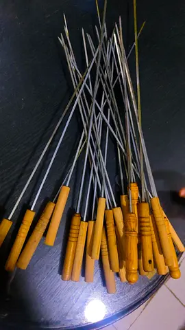 Stainless Steel Barbecue Skewers with Wooden Handles