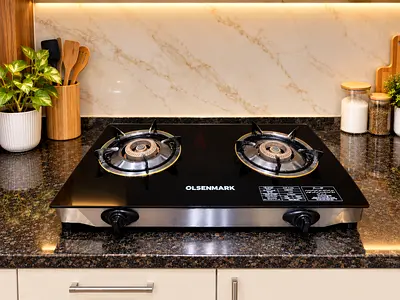 Glass top gas stove