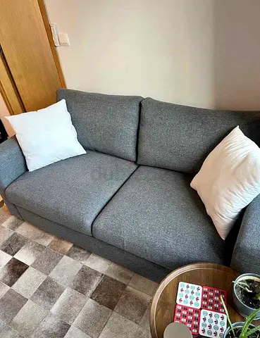 Gray 2-Seater Fabric Sofa bed Good Condition vimle