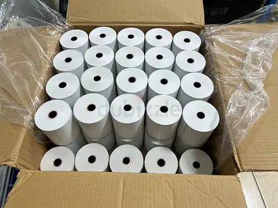 Box of 45 Thermal POS Receipt Paper Rolls — Unused