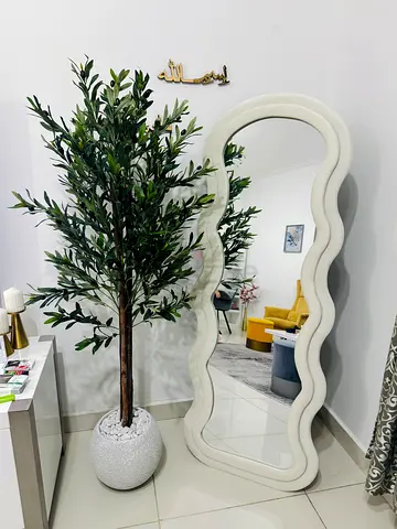 Full-length Wavy White Floor Mirror - Good Condition brand new with stand large size 70*170 cm