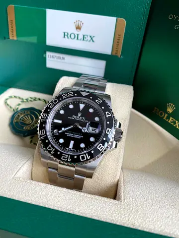 Rolex GMT MASTER II Black Bezel 1:1 Clone With Box and Card