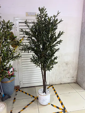 Tall Artificial Olive Tree in Decorative Pot