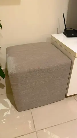 Small grey pouf/ ottoman seat available for free