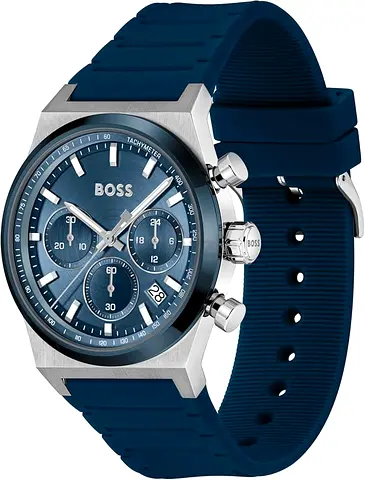 HUGO BOSS WATCH ROUND CHRONOGRAPH MEN'S BLUE CASE WATCH - 1514243