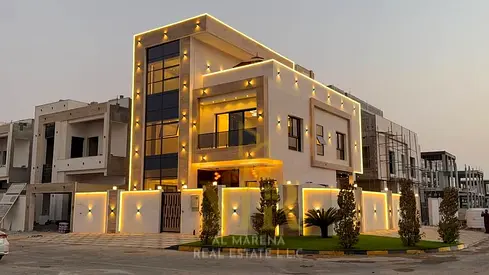 Luxury Villa for Sale in Al Zahia – Ajman | Corner Unit | Private Pool | Two Floors Plus Roof | High-End Finishes