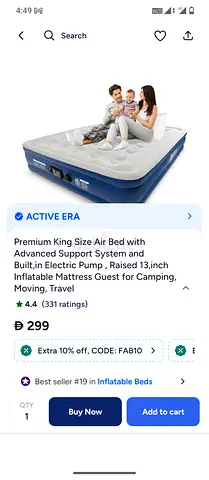 Raised 13-inch Electric Inflatable King Air Bed with Built-in Pump