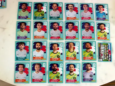 Collection of Football Player Trading stickers - Mixed Set Nzl, Aus, Good Condition