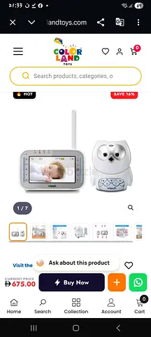 VTech Owl Video Baby Monitor with 2.4" Parent Screen