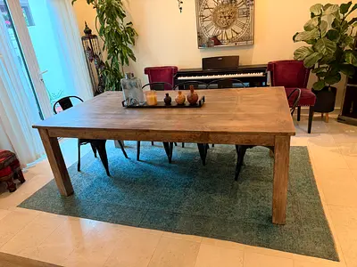 Solid wood dining table