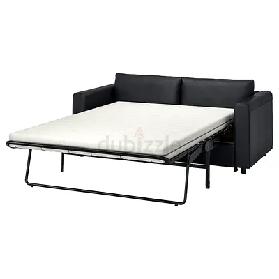 Convertible 2-seater Sofa Bed with Mattress - Dark Grey