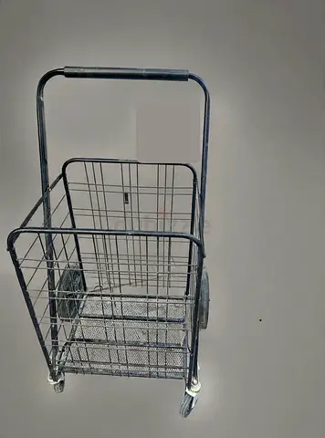 Foldable metal shopping trolley cart with wheels - used
