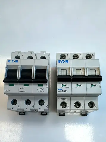 Pair of Eaton 3-Pole Circuit Breakers New
