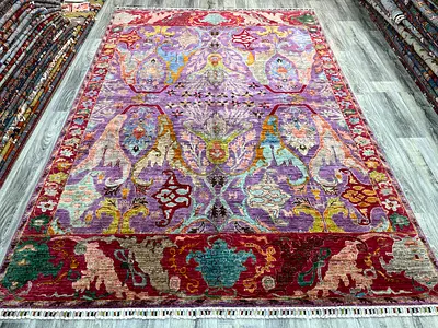 2x3 meter | very fine famous kawros Design | jewel tone colours | colourful afghan carpet