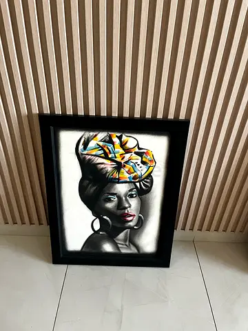 Black frame painting 53X66cm brand new