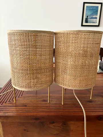Pair of Zara Home rattan table lamps