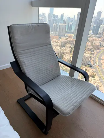 IKEA POÄNG Armchair with Light Grey Cushion - Good Condition