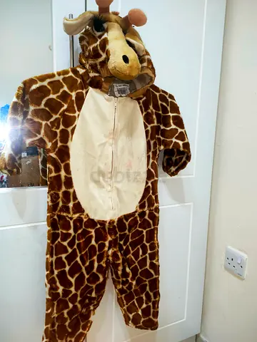 Kids Giraffe Plush Costume - Hooded One-Piece (Good Condition)