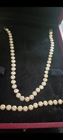 Swarovski Una Angelic necklace,and braclet  round cut crystals, 18K gold finish