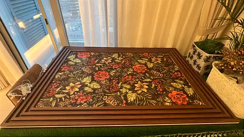 Large Rectangular Wooden Frame with White Backing — Good Condition