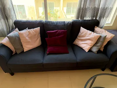 Ikea Dark grey 3-seater sofa in good condition with cushions