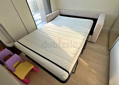 Compact sofa bed with pull-out vimle mattress - light beige, good condition