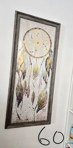 Framed Dreamcatcher Wall Art - Neutral Tones, 60cm