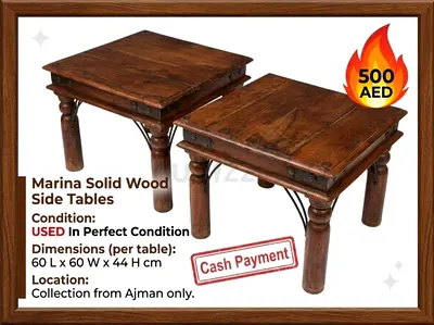 Marina solid wood side tables
