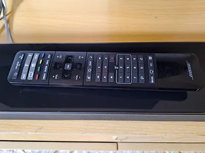 Bose Soundbar 700. Comes with alternative remote from Bose Soundtouch 300 -