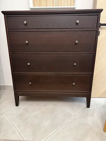 Dark Wood 4-Drawer Dresser / Chest in Good Condition