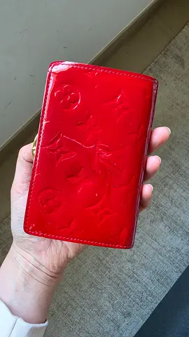 Louis Vuitton wallet red leather with box and dustbag